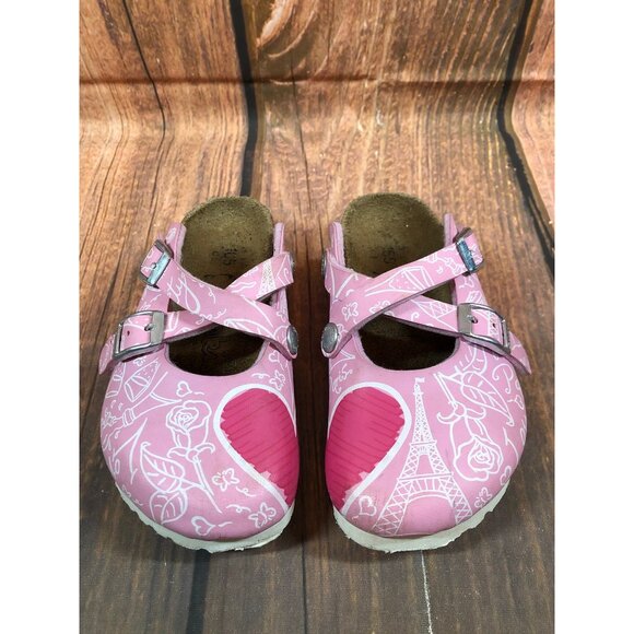 Birkenstock Pink Closed Toe Slip On Mule Clogs Shoes Toddler 26 / 8 (10b3) - Picture 1 of 11